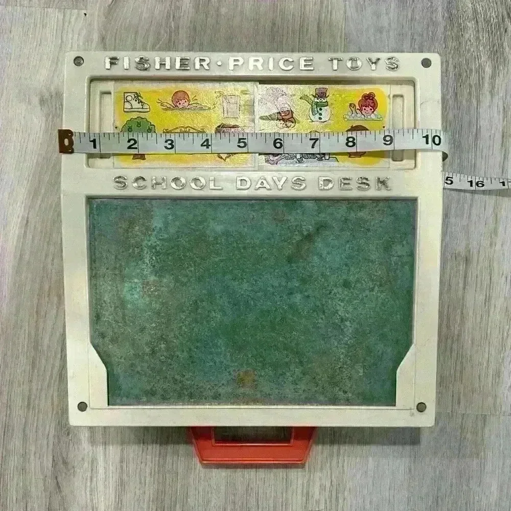 Vintage 1972 Fisher Price School Days Play Desk Toy Chalkboard Teacher